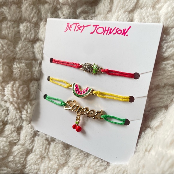 Betsey Johnson Set of Three Fruit Edition Bracelets NWT - Picture 4 of 9